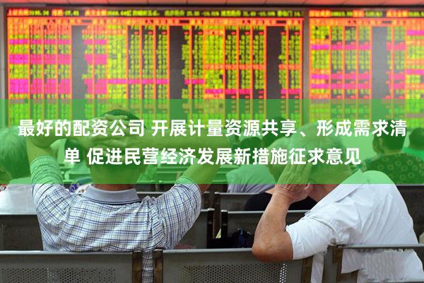 最好的配资公司 开展计量资源共享、形成需求清单 促进民营经济发展新措施征求意见