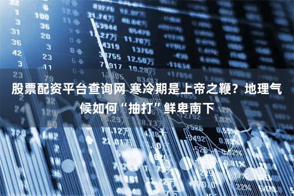 股票配资平台查询网 寒冷期是上帝之鞭？地理气候如何“抽打”鲜卑南下